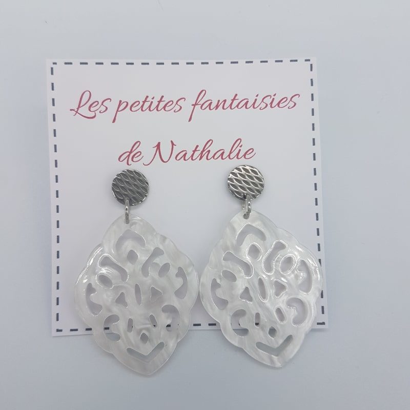 Boucles d'oreilles - Agadir - Nacre - Les petites fantaisies de Nathalie - Boutique Meli Melo