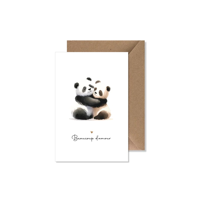 Carte - Beaucoup d'amour - Panda - Seven Paper - Boutique Meli Melo