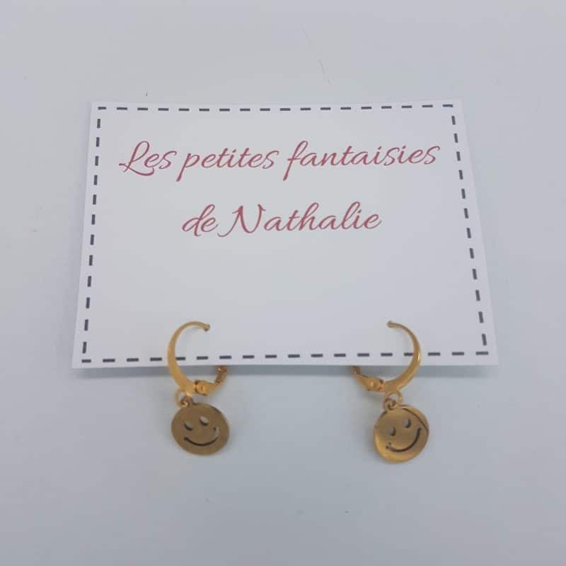 Boucles d'oreilles - Smily - Doré - Les petites fantaisies de Nathalie - Boutique Meli Melo