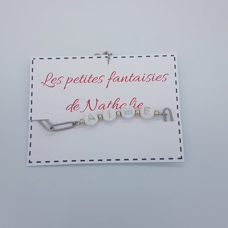 Bracelet message | Aime | Les petites fantaisies de Nathalie | Boutique Meli Melo