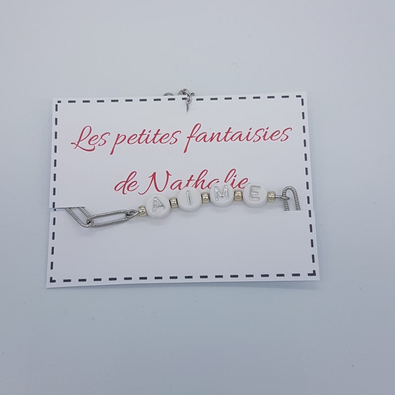 Bracelet message | Aime | Les petites fantaisies de Nathalie | Boutique Meli Melo
