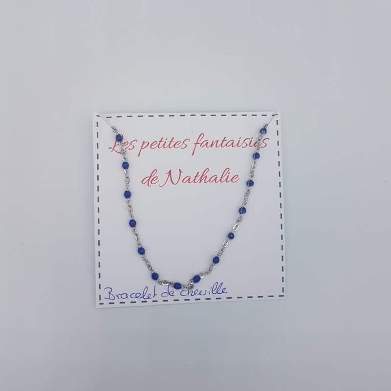 Bracelet de cheville - Marine - Les petites fantaisies de Nathalie - Boutique Meli Melo