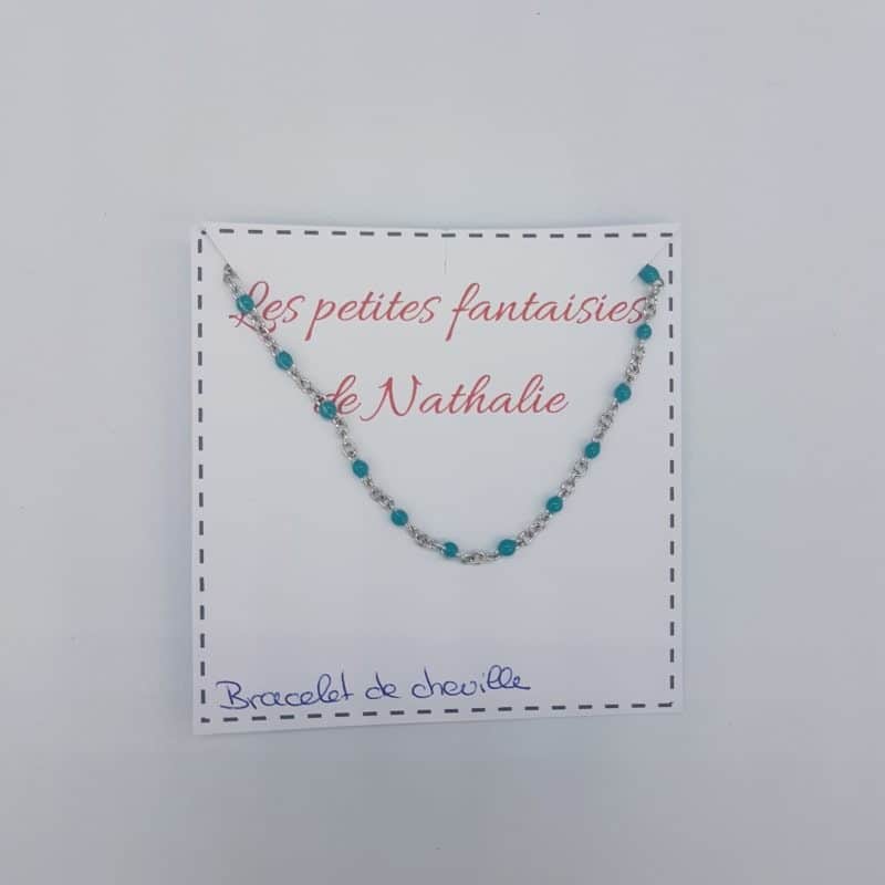 Bracelet de cheville - Turquoise - Les petites fantaisies de Nathalie - Boutique Meli Melo