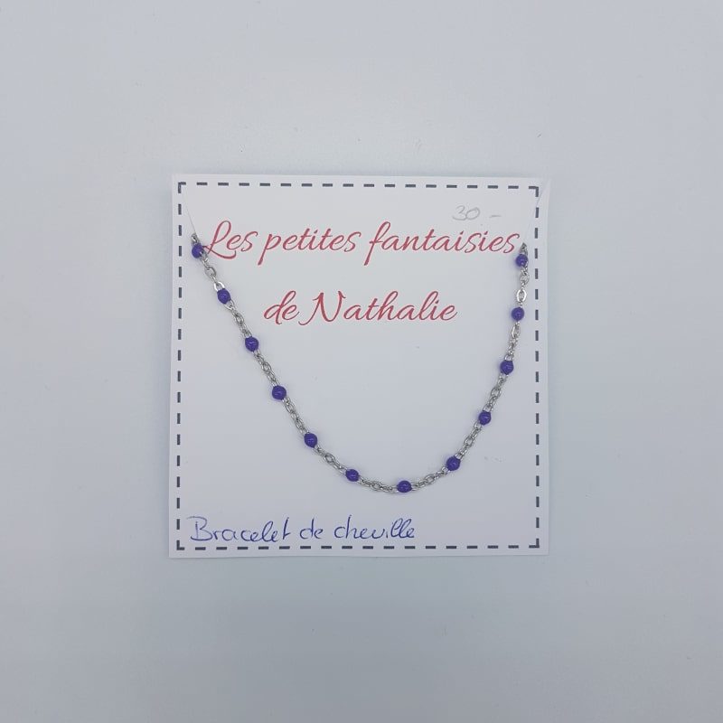 Bracelet de cheville - Violet - Les petites fantaisies de Nathalie - Boutique Meli Melo