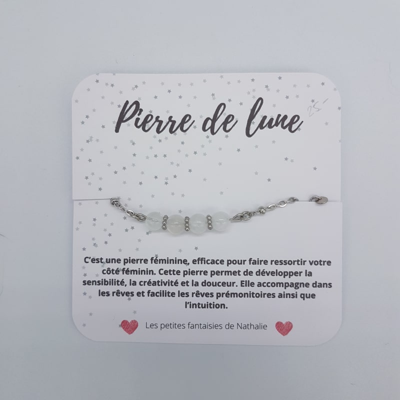 Bracelet - Pierre de Lune - Les petites fantaisies de Nathalie - Boutique Meli Melo