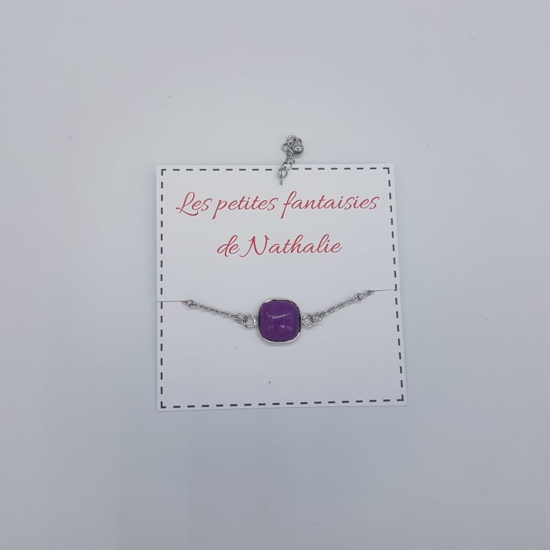 Bracelet - Pierre violette - Les petites fantaisies de Nathalie - Boutique Meli Melo