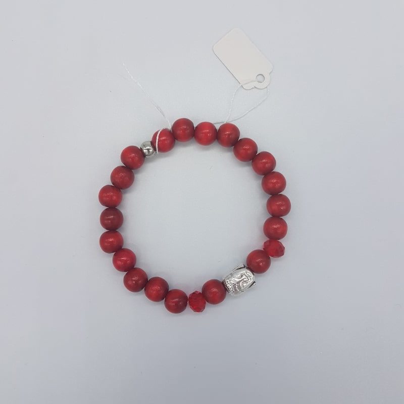 Bracelet en bois - Rouge - Les petites fantaisies de Nathalie - Boutique Meli Melo