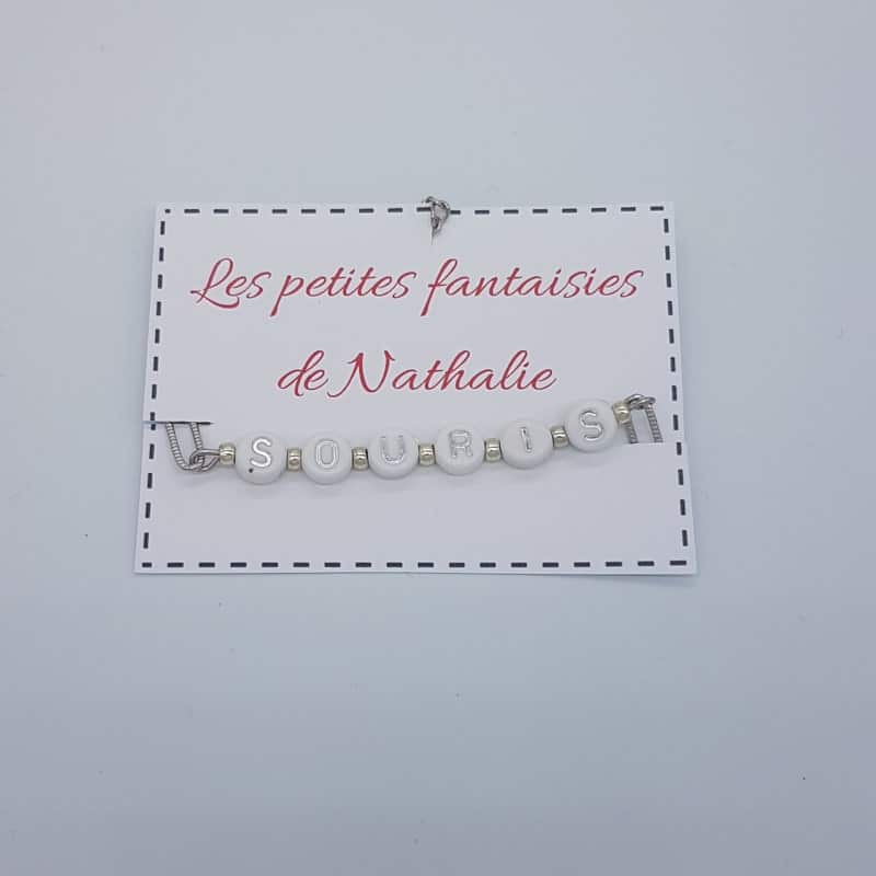 Bracelet message | Souris | Les petites fantaisies de Nathalie | Boutique Meli Melo