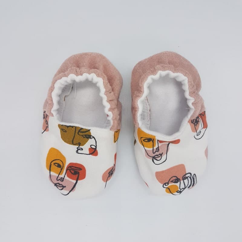 Chaussons - 0-3 M - Visage - Créations Baby - Meli Melo