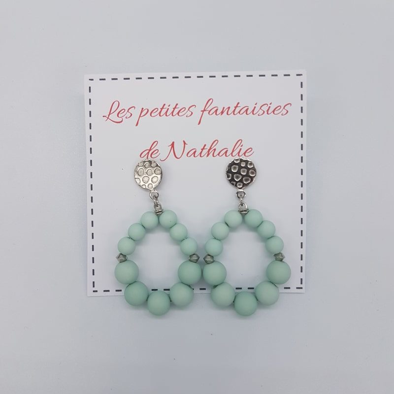 Boucles d'oreilles - Clara - Turquoise - Les petites fantaisies de Nathalie - Boutique Meli Melo