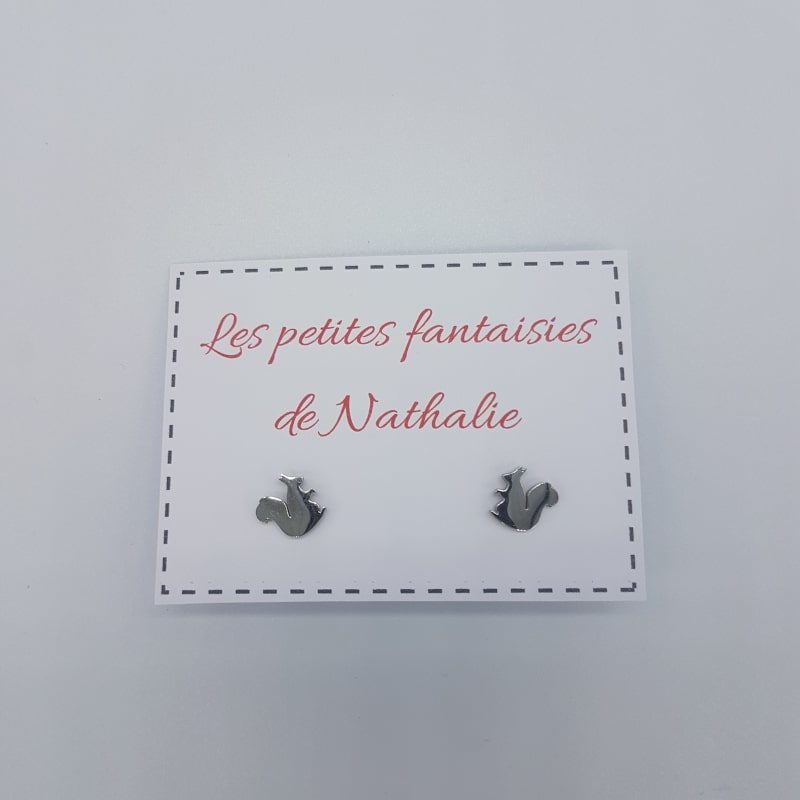 Clous d'oreilles - Ecureuil - Les petites fantaisies de Nathalie - Boutique Meli Melo