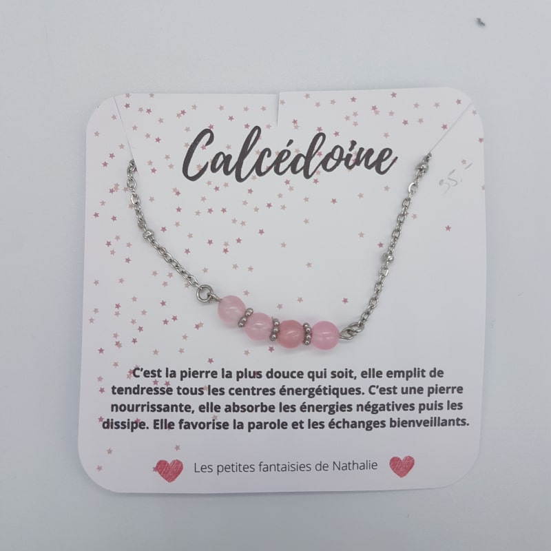 Collier - Calcédoine - Les petites fantaisies de Nathalie - Boutique Meli Melo