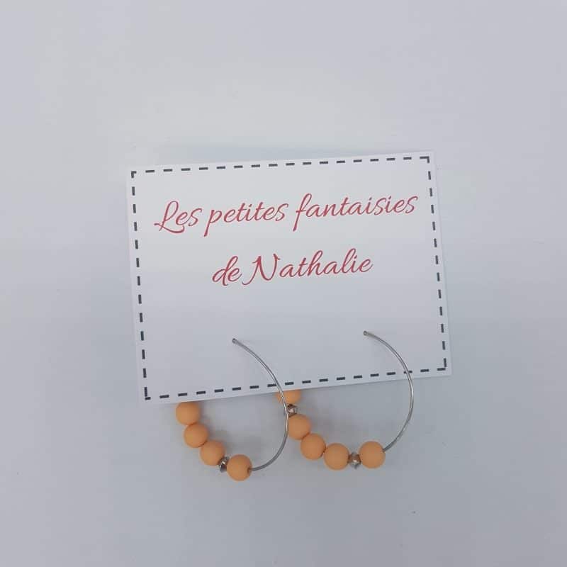 Créoles - Abricot - Les petites fantaisies de Nathalie - Boutique Meli Melo