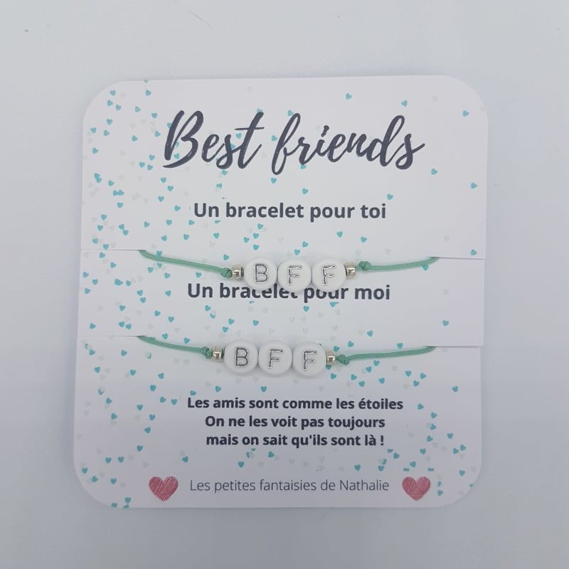 Duo bracelets - Best friends - Vert - Les petites fantaisies de Nathalie - Boutique Meli Melo