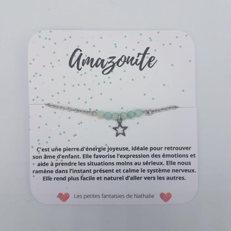 Bracelet - Etoile - Amazonite - Les petites fantaisies de Nathalie - Boutique Meli Melo