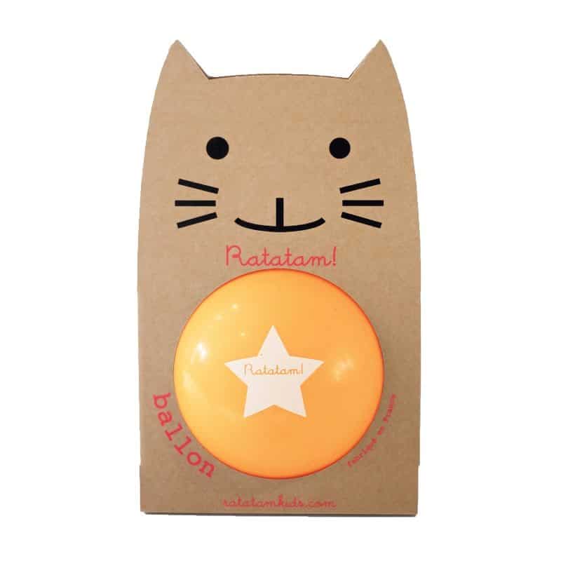 Ballon - Chat - Orange fluo - 22cm - Ratatam - Boutique Meli Melo