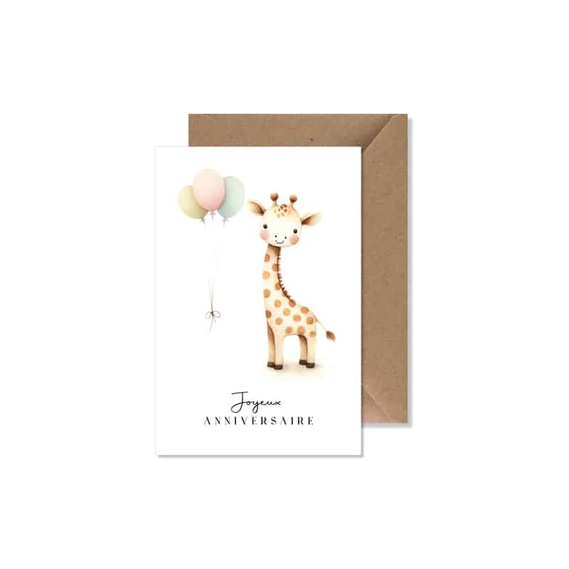 Carte - Joyeux anniversaire - Girafe - Seven Paper - Boutique Meli Melo