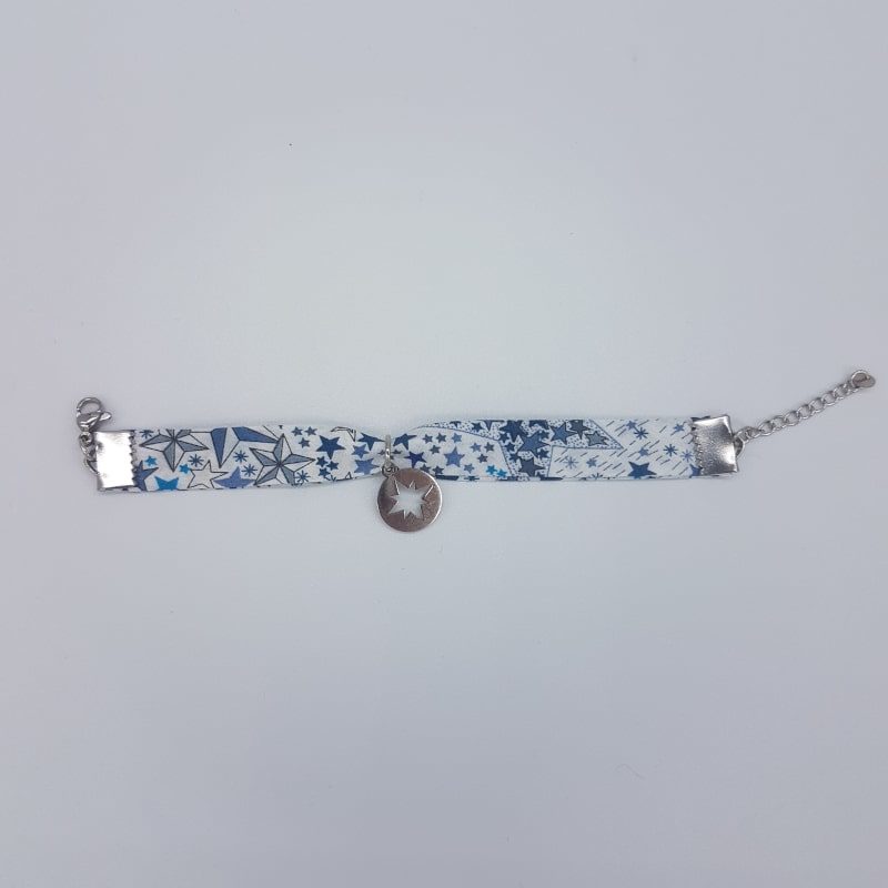Bracelet enfant - Liberty - Bleu - Etoile du Nord - Les petites fantaisies de Nathalie - Boutique Meli Melo