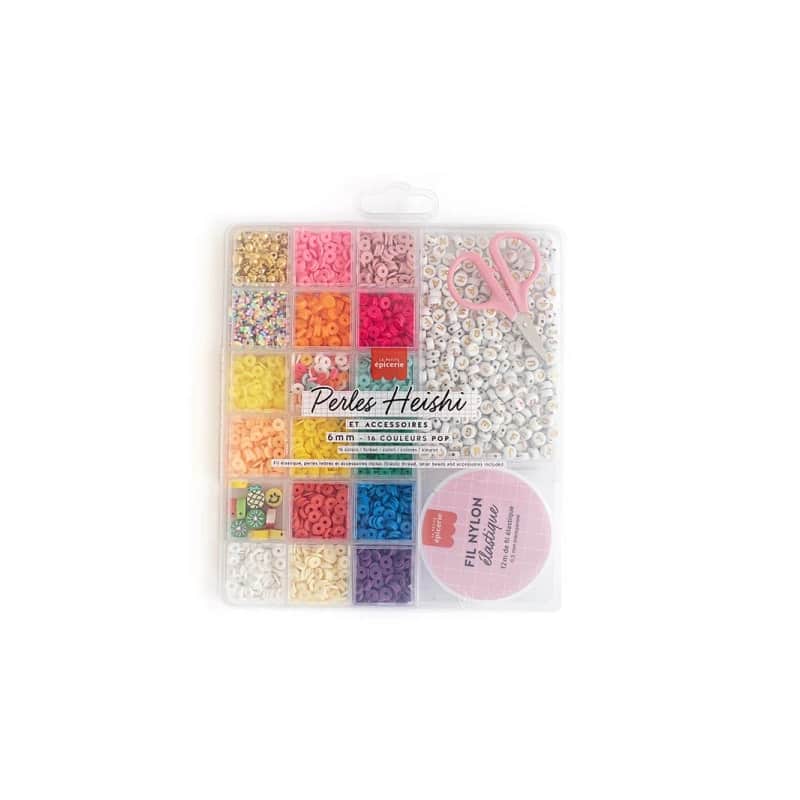 Boîte de perles Heishi - 16 couleurs - 6mm - La petite épicerie - Boutique Meli Melo