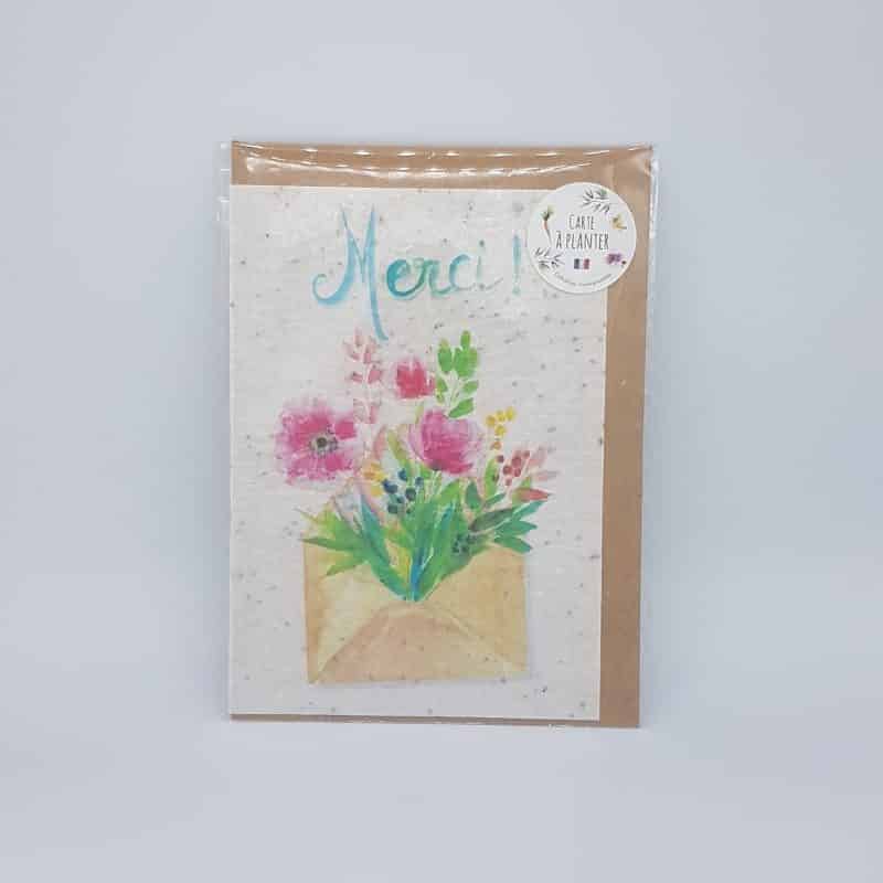 Carte à planter - Merci - Enveloppe fleurie - Les cartes de Lulu - Boutique Meli Melo