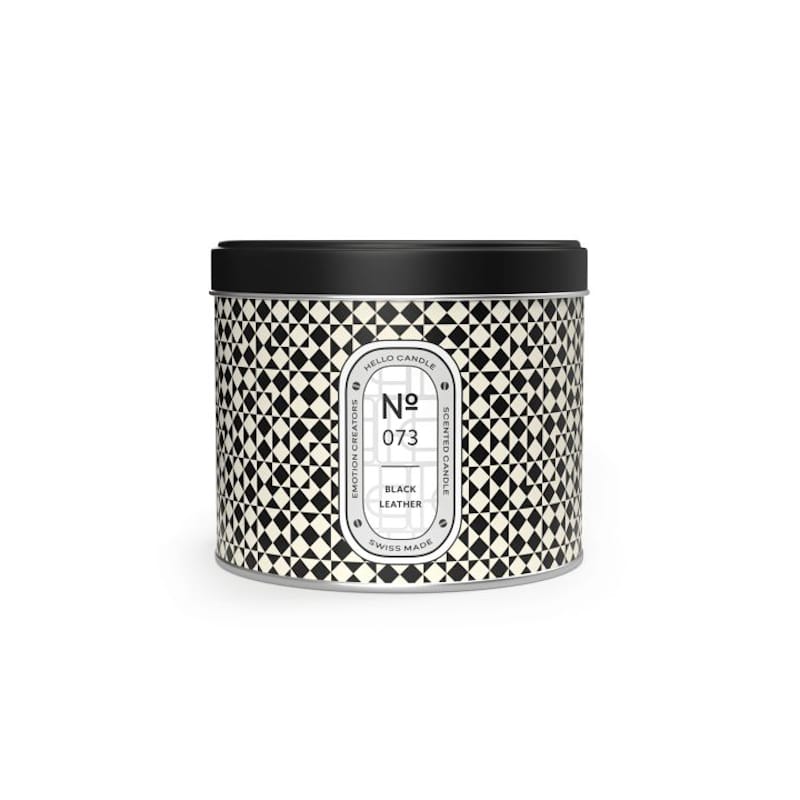 Bougie - Black Leather - N°073 - 500ml - Hello Candle - Boutique Meli Melo