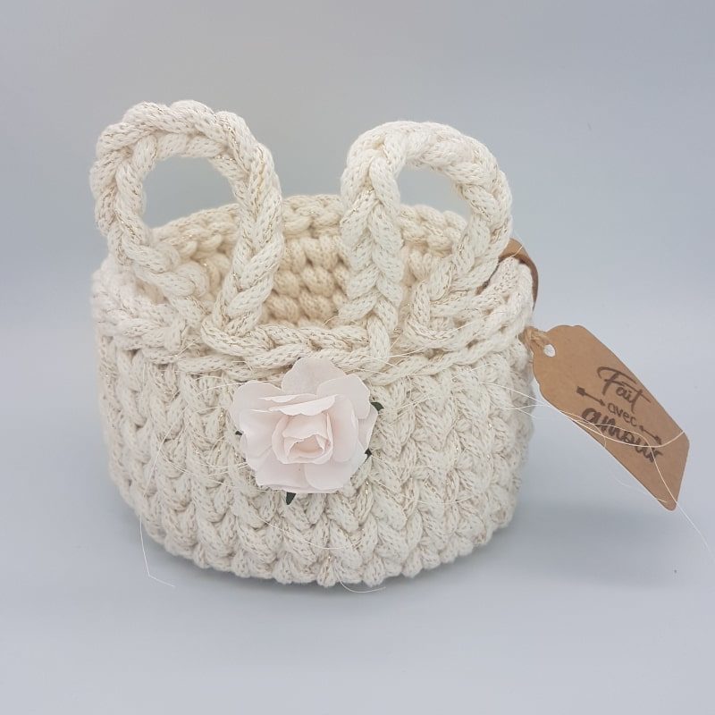 Panier en crochet - Lapin - Crème - Créa'Cél - Boutique Meli Melo
