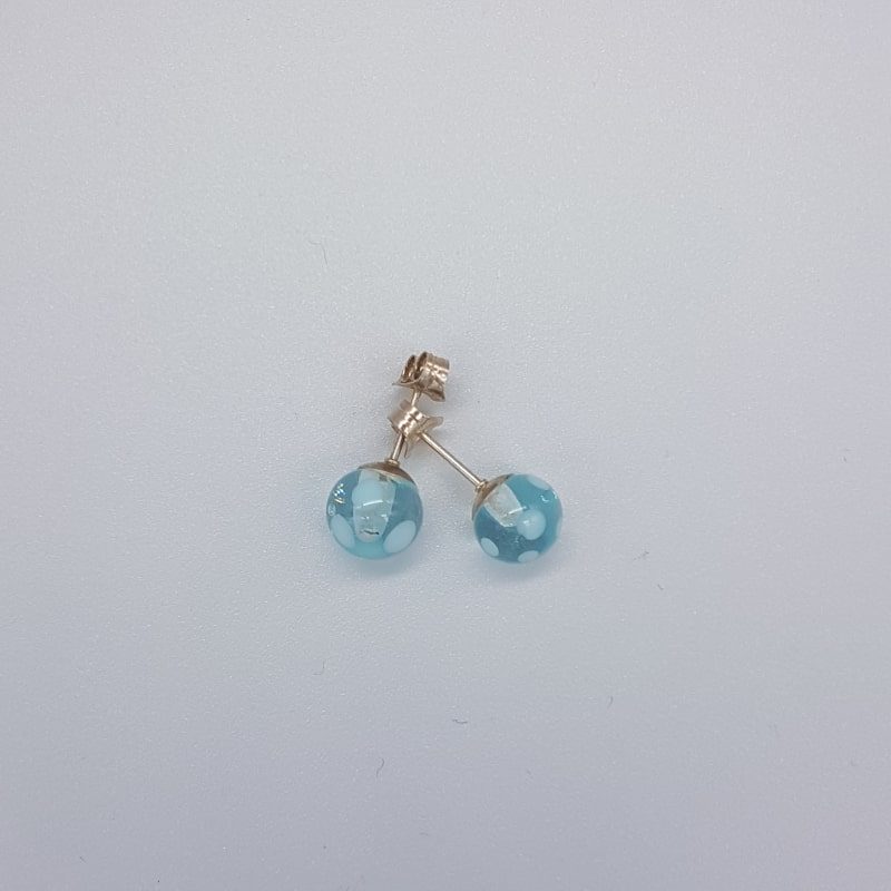 Boucles d'oreilles en verre - Bleu transparent - 123perlimpimpin - Boutique Meli Melo