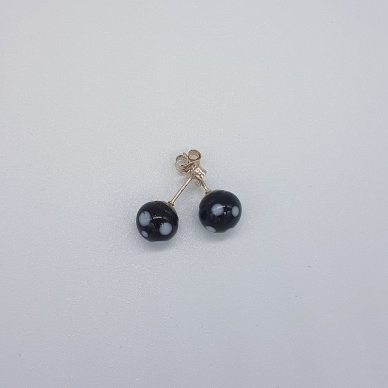 Boucles d'oreilles en verre - Noir - 123perlimpimpin - Boutique Meli Melo