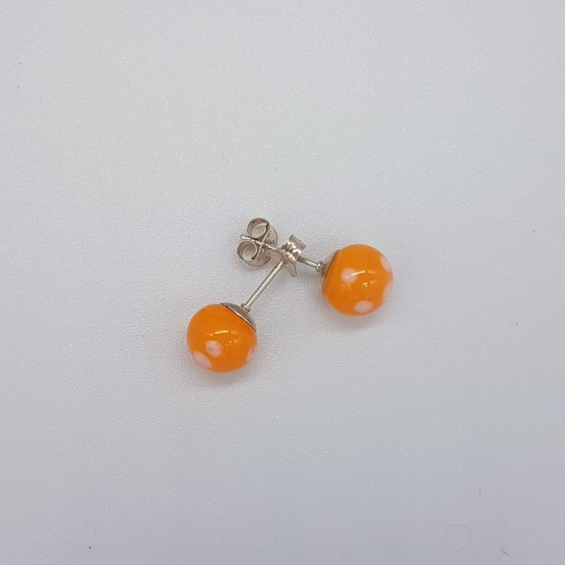 Boucles d'oreilles en verre - Orange - 123perlimpimpin - Boutique Meli Melo