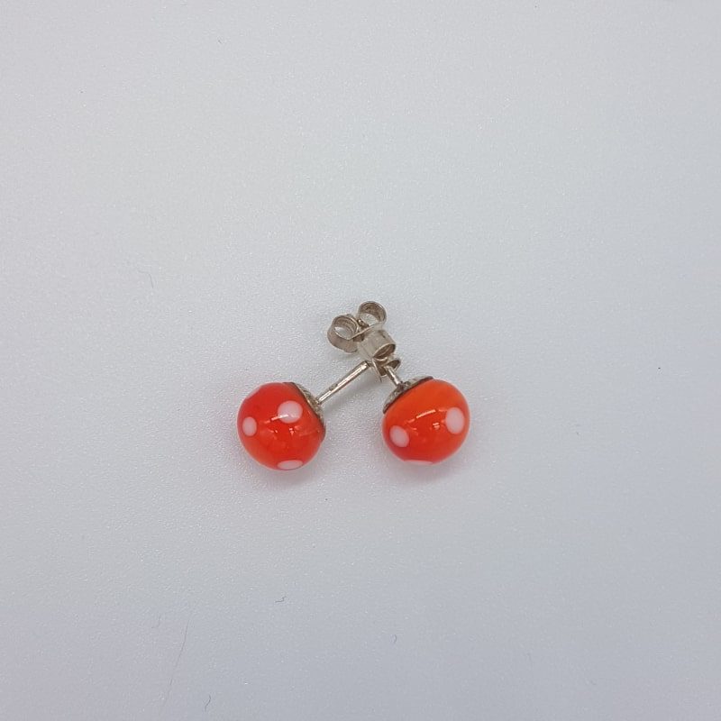 Boucles d'oreilles en verre - Orange foncé - 123perlimpimpin - Boutique Meli Melo