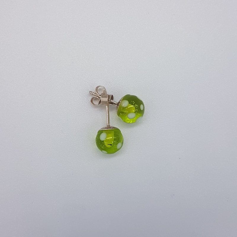 Boucles d'oreilles en verre - Vert transparent - 123perlimpimpin - Boutique Meli Melo